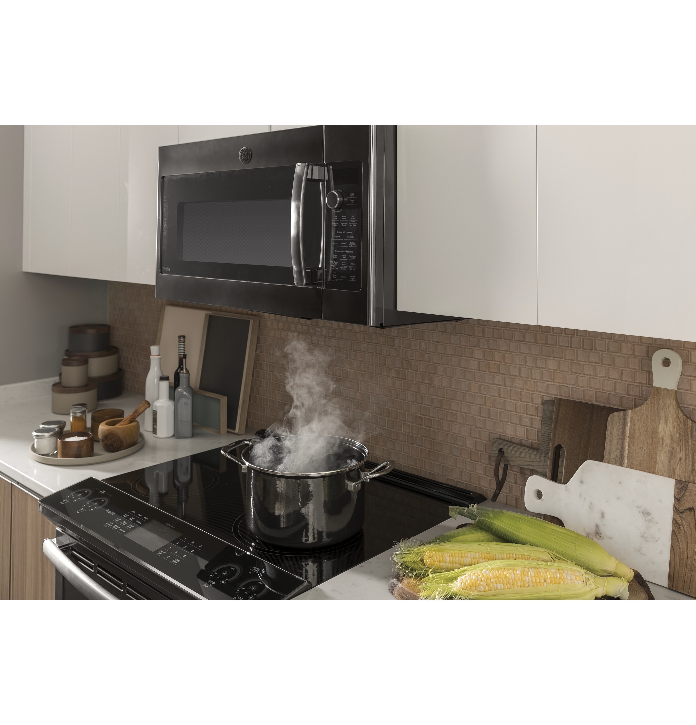 30" Smart Slide-In Front-Control Induction and Convection Range PHS930BLTS
