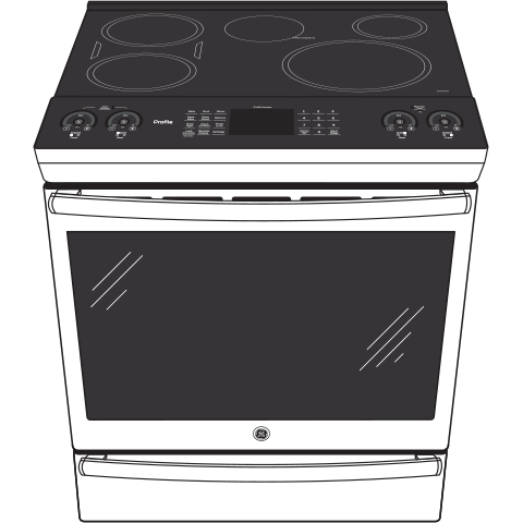 30" Smart Slide-In Front-Control Induction and Convection Range PHS930BLTS