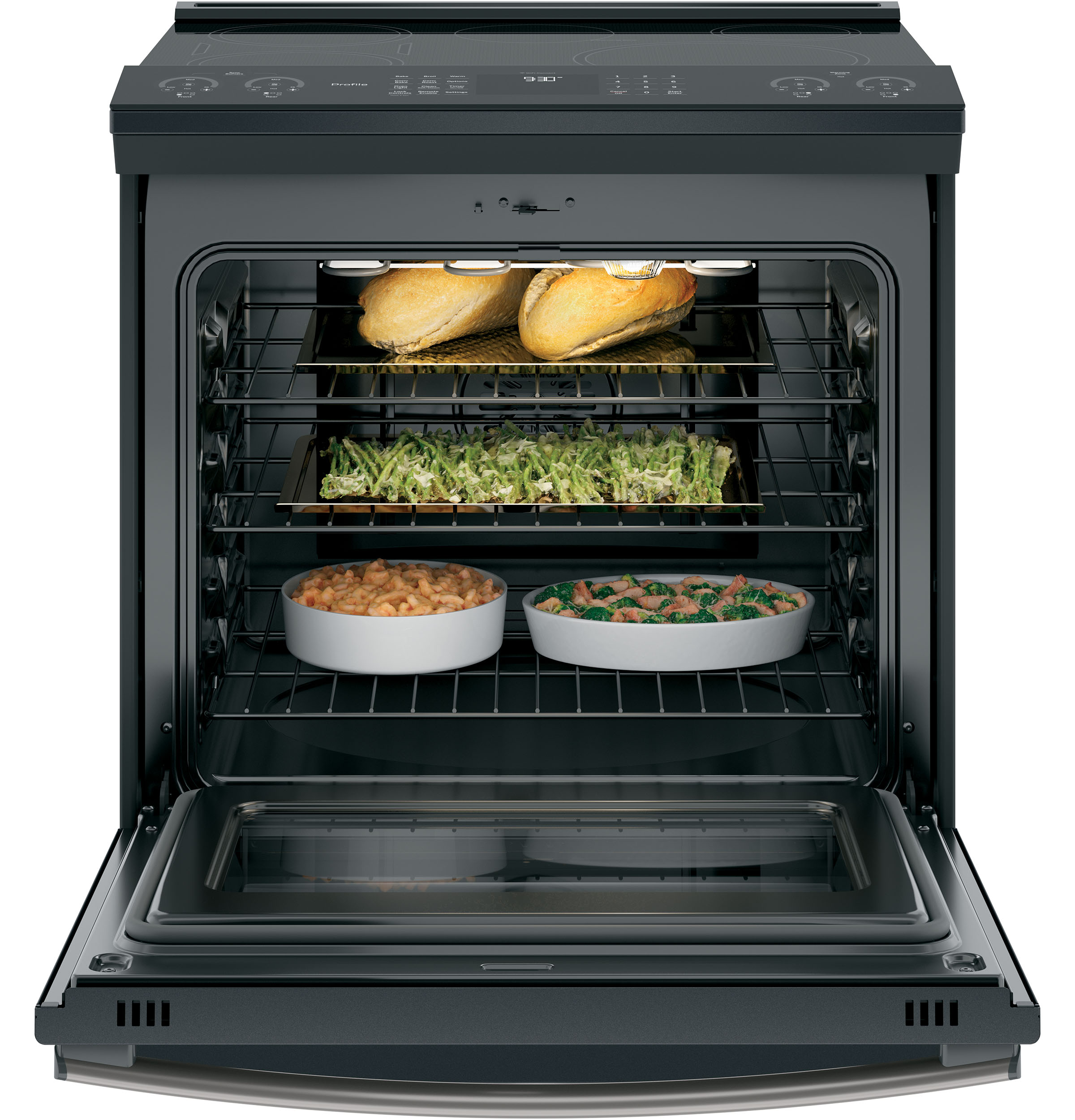 30" Smart Slide-In Front-Control Induction and Convection Range PHS930FLDS, product image 4 of 8
