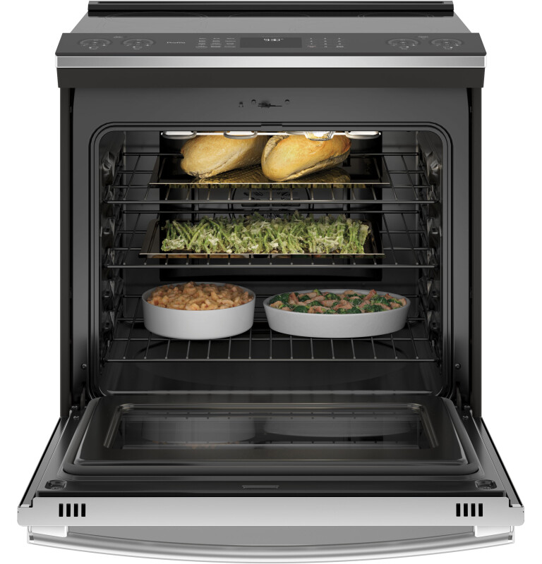 30" Smart Slide-In Front-Control Induction and Convection Range PHS930SLSS