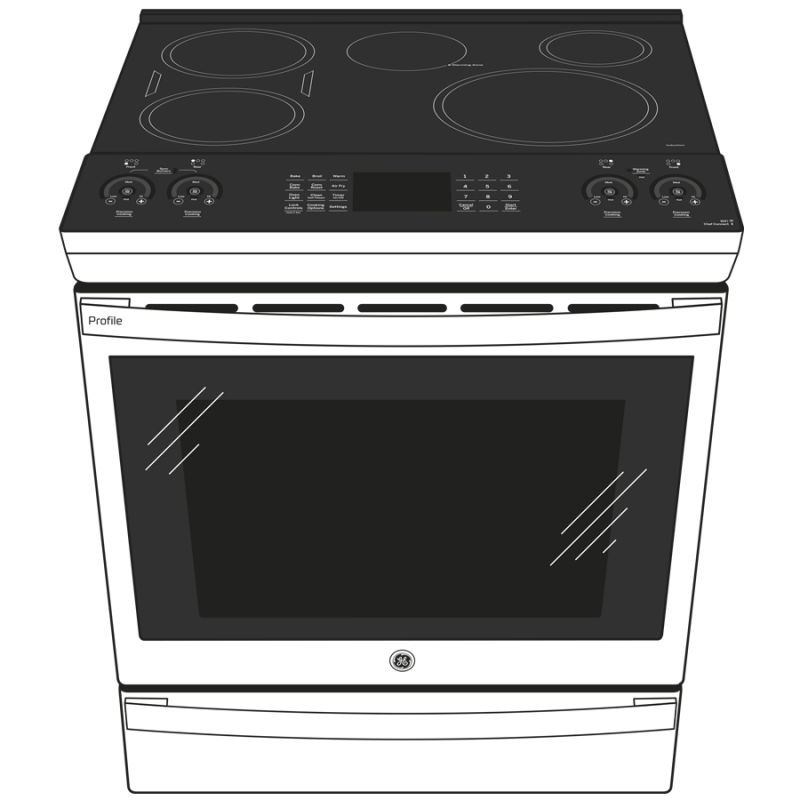 30" Smart Slide-In Fingerprint Resistant Front-Control Induction and Convection Range with No Preheat Air Fry view 3
