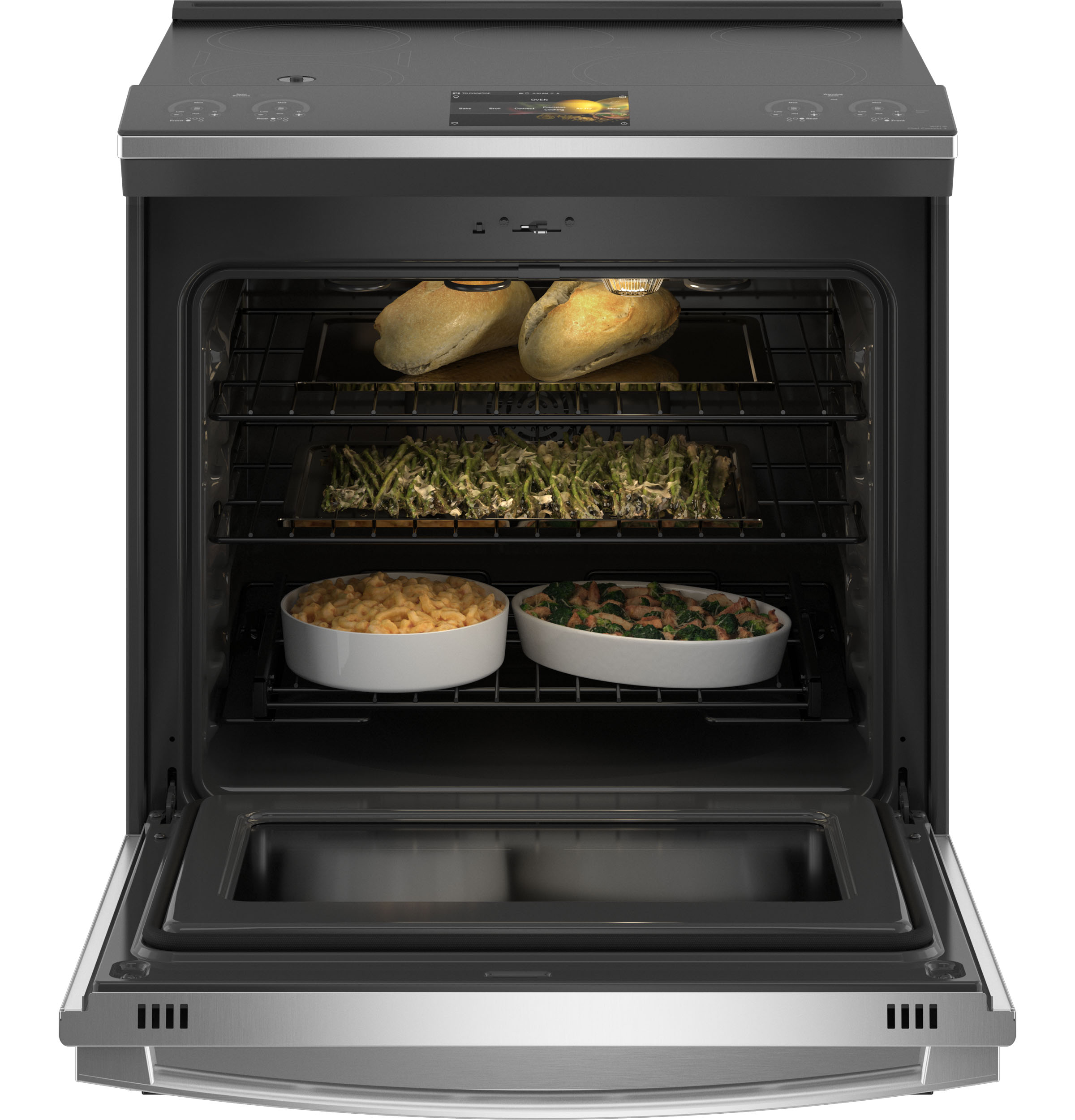 30" Smart Slide-In Front-Control Induction Fingerprint Resistant Range with In Oven Camera PHS93XYPFS