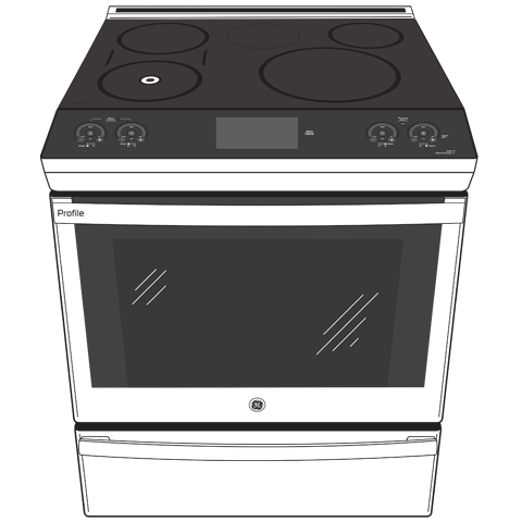30" Smart Slide-In Front-Control Induction Fingerprint Resistant Range with In Oven Camera PHS93XYPFS