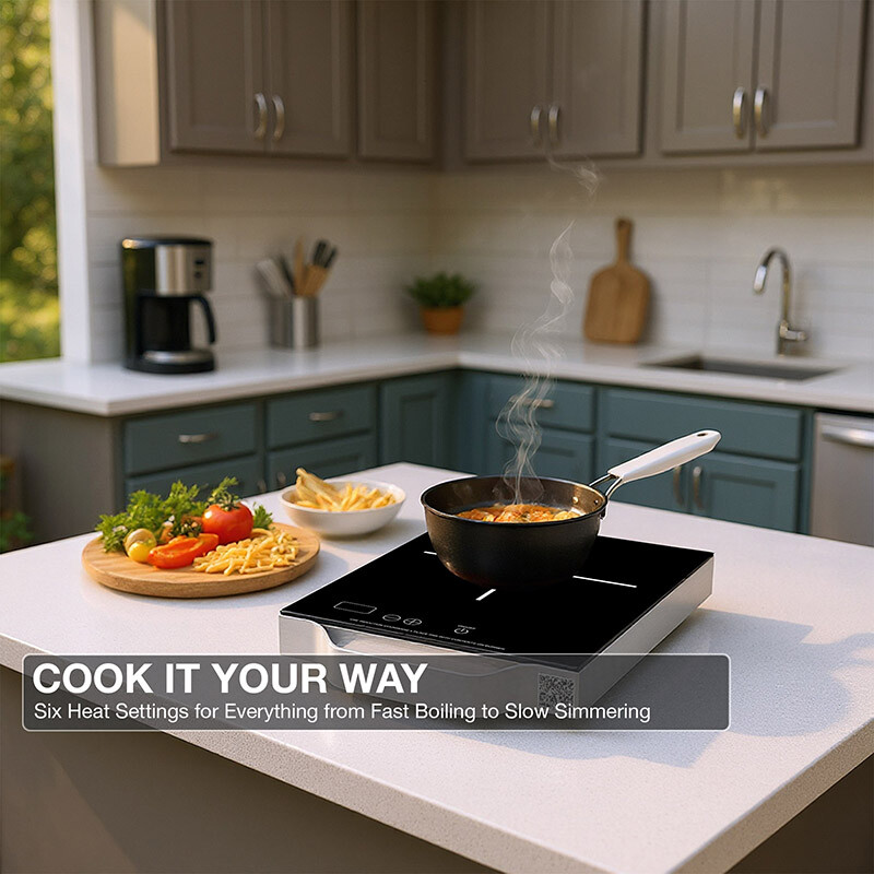 11 inch Portable One-Burner Induction Cooktop LIGHT Aluminum Handle 110V PIC100BLACK, product image 5 of 16