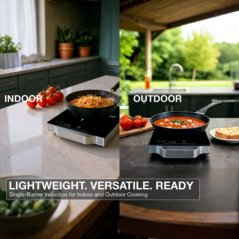 11 inch Portable One-Burner Induction Cooktop LIGHT Aluminum Handle 110V PIC100BLACK, product image 6 of 16