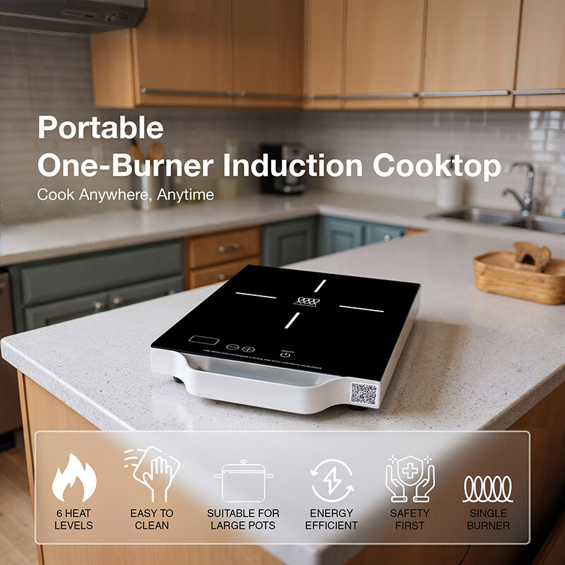 11 inch Portable One-Burner Induction Cooktop LIGHT Aluminum Handle 110V PIC100BLACK, product image 7 of 16