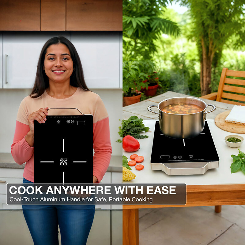 11 inch Portable One-Burner Induction Cooktop LIGHT Aluminum Handle 110V PIC100BLACK, product image 8 of 16