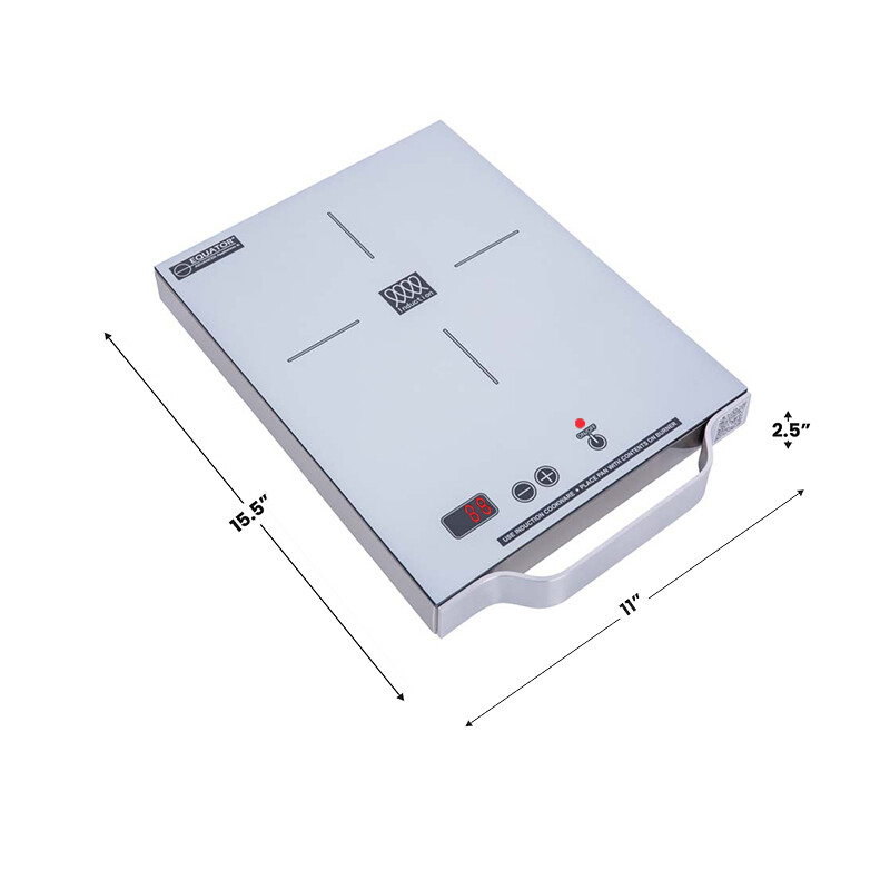 11 inch Portable One-Burner Induction Cooktop LIGHT Aluminum Handle 110V PIC100SILVER, product image 4 of 12