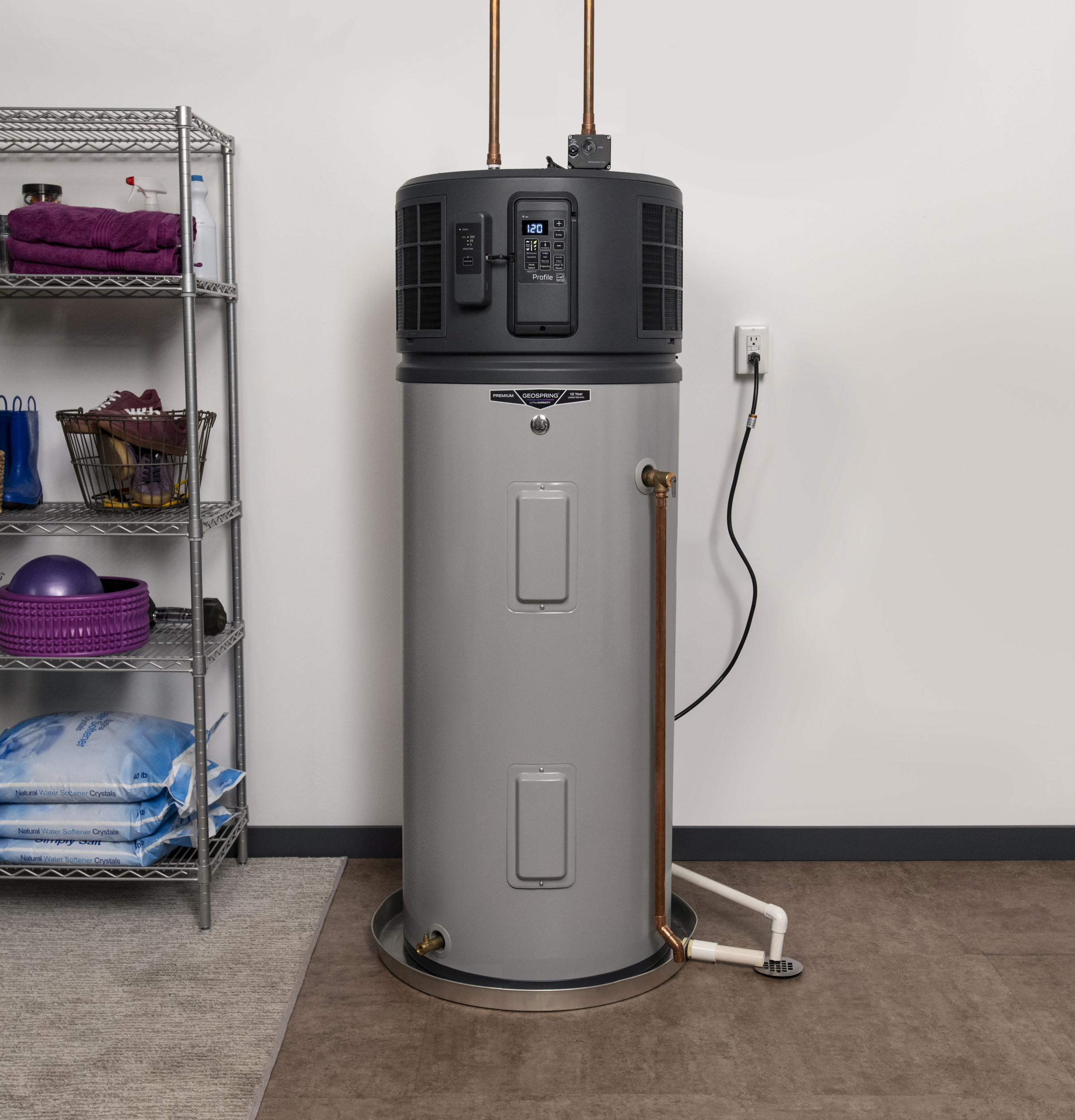 GE Profile GEOSPRING Smart Hybrid Heat Pump Water Heater 40-gallon - 120V - FlexCapacity - Canada Only PJ40S10FPY, product image 13 of 26