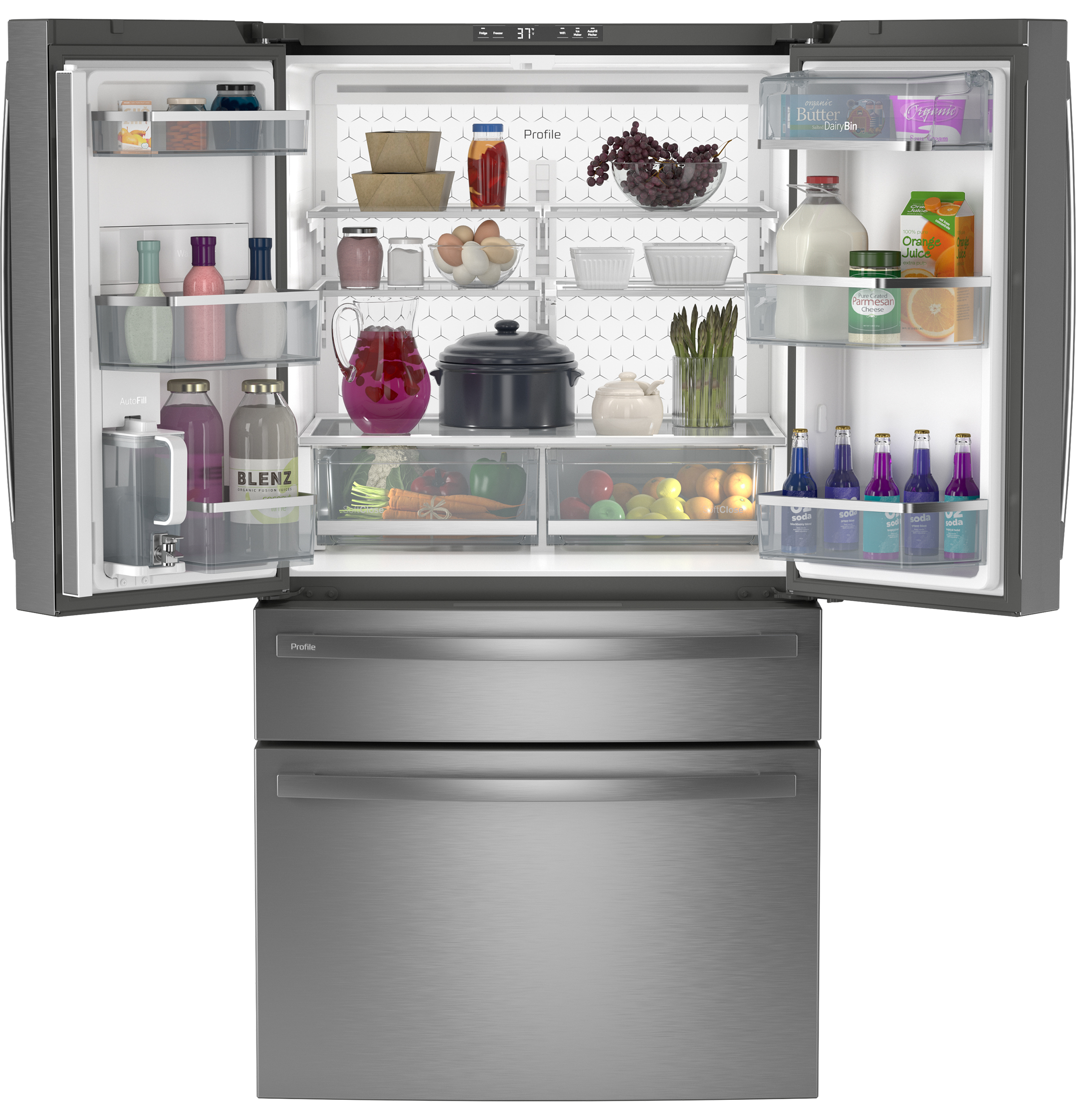 23.2 Cu. Ft. Smart Counter-Depth Fingerprint Resistant 4-Door French-Door Refrigerator view 23