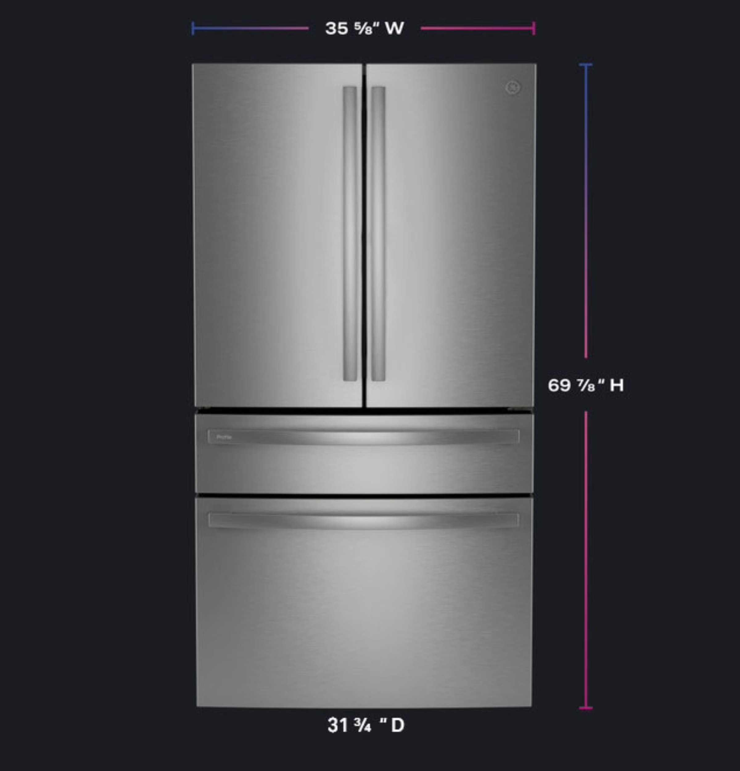 23.2 Cu. Ft. Smart Counter-Depth Fingerprint Resistant 4-Door French-Door Refrigerator view 7