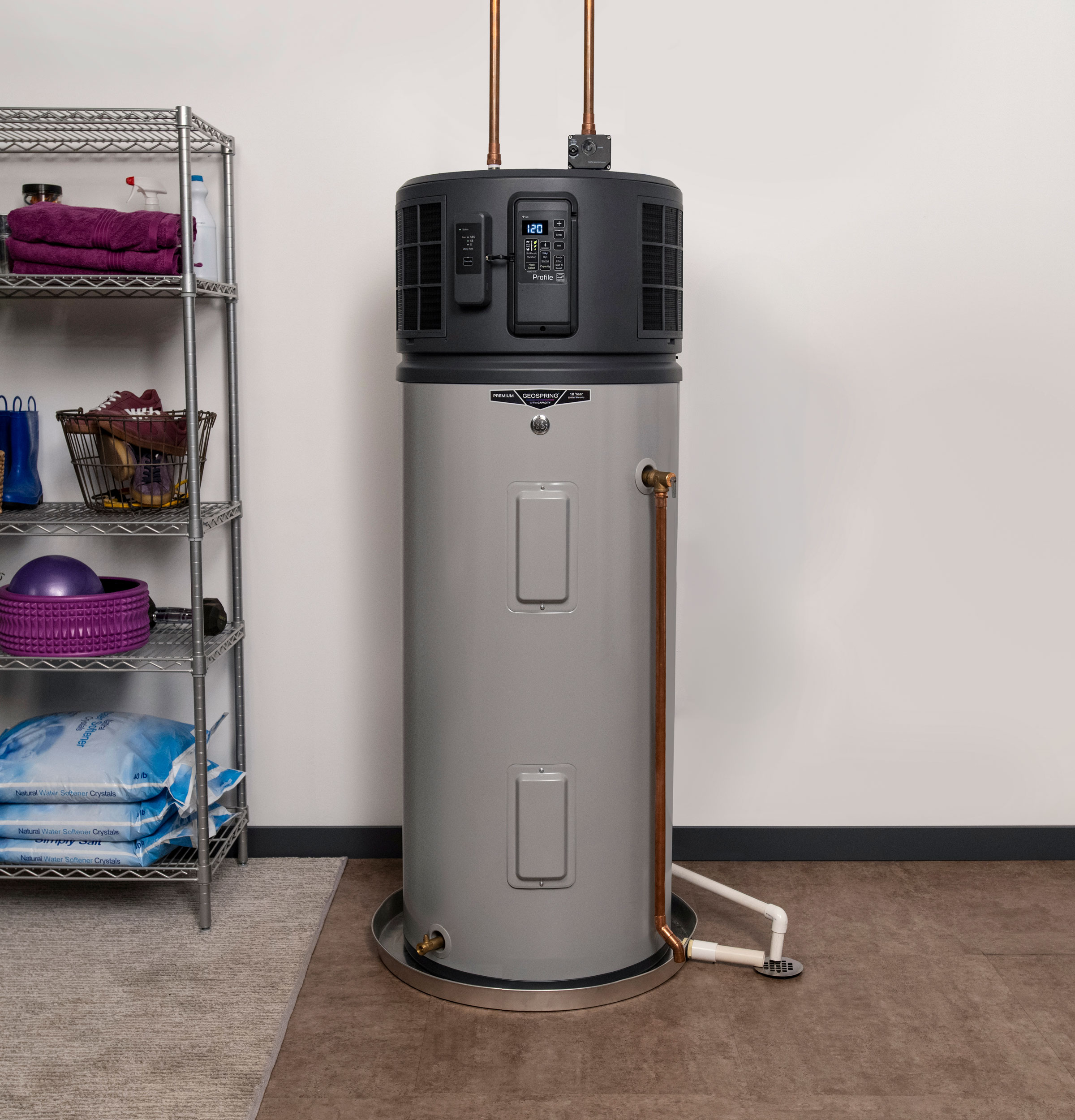 GE Profile GEOSPRING Smart Hybrid Heat Pump Water Heater 50-gallon - 240V - Canada Only PK50S10FNY, product image 2 of 21