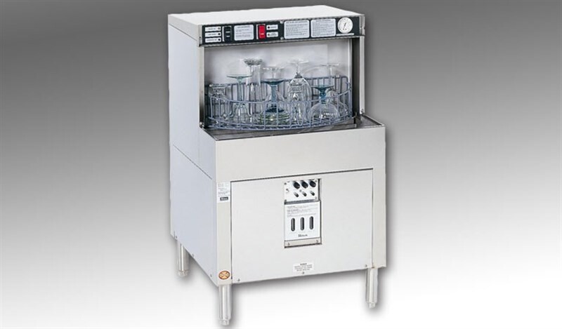 Model PKBR24 Batch Rotary Style glasswasher is easy to use and maintain. PKBR24