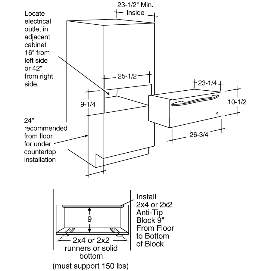 27" Warming Drawer PKD915BMBB