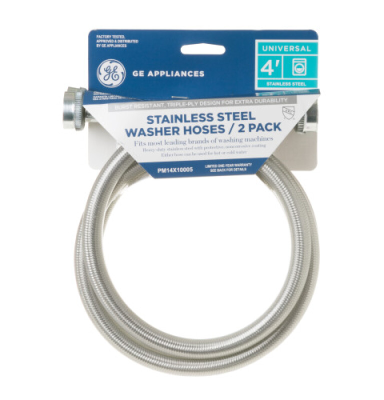 Universal Washing Machine Stainless Steel Hoses - 2 Pack PM14X10005
