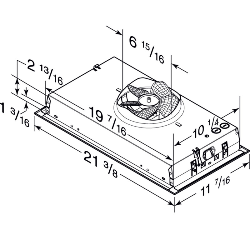 21-Inch Custom Range Hood Power Pack Insert w/ Easy Install System, 300 Max Blower CFM view 6