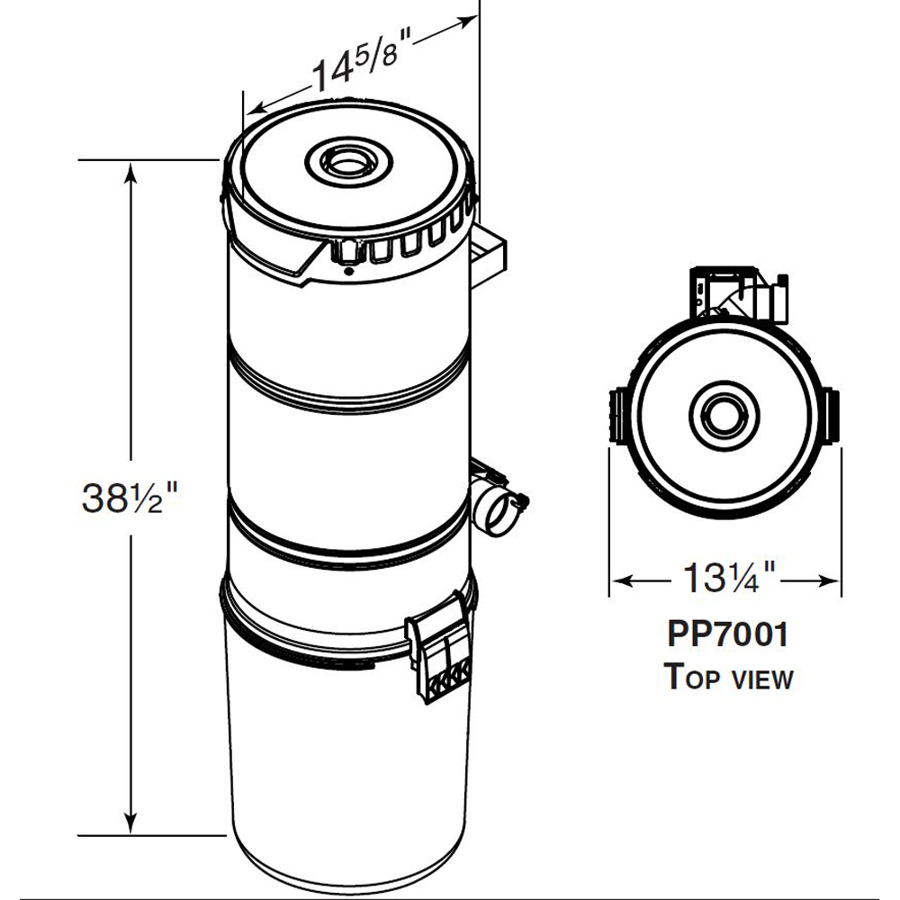 NuTone Residential Central Vacuum System Power Unit, 700 Air Watts PP7001