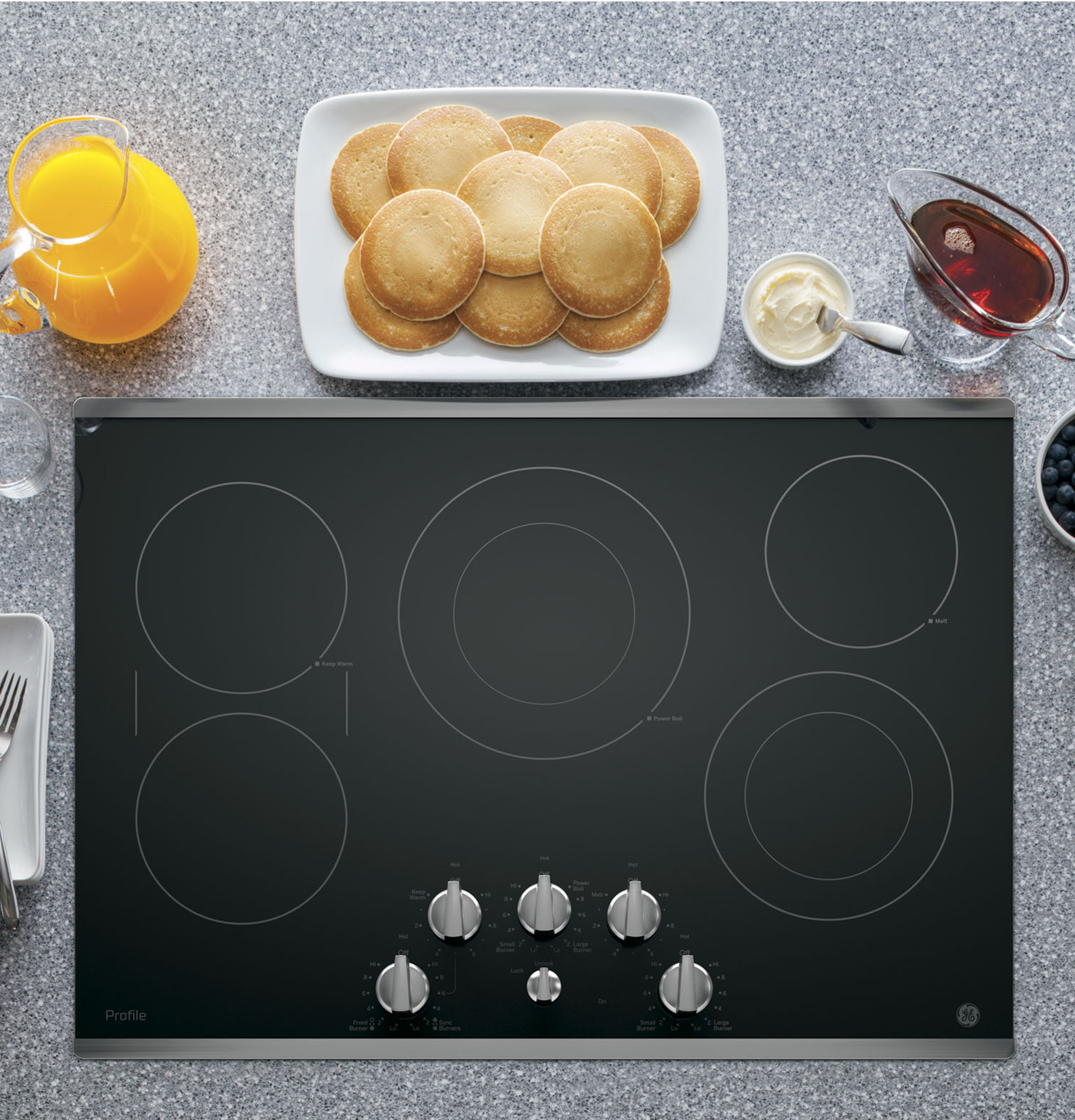30" Built-In Knob Control Electric Cooktop PP7030SJSS