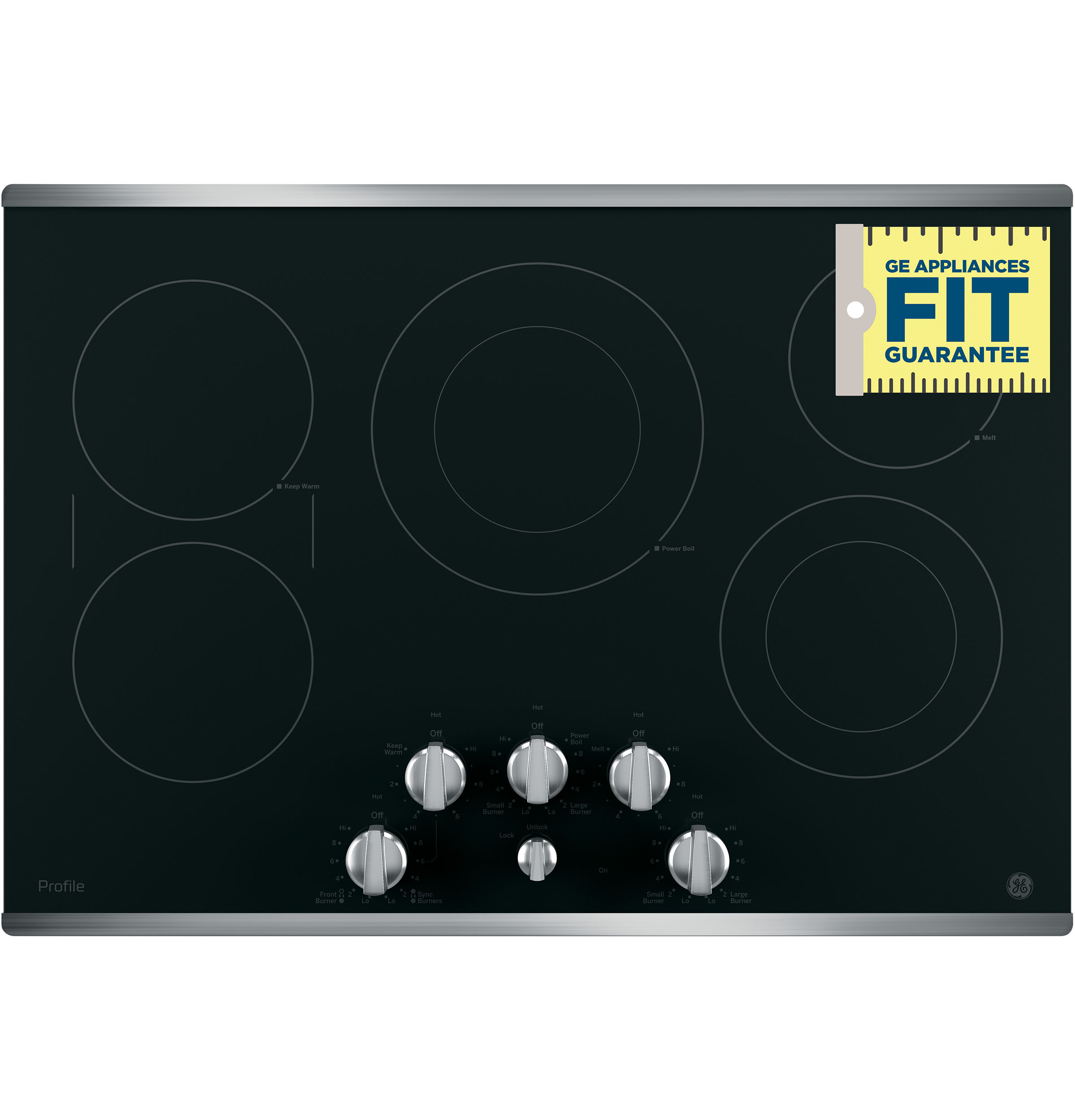 30" Built-In Knob Control Electric Cooktop PP7030SJSS