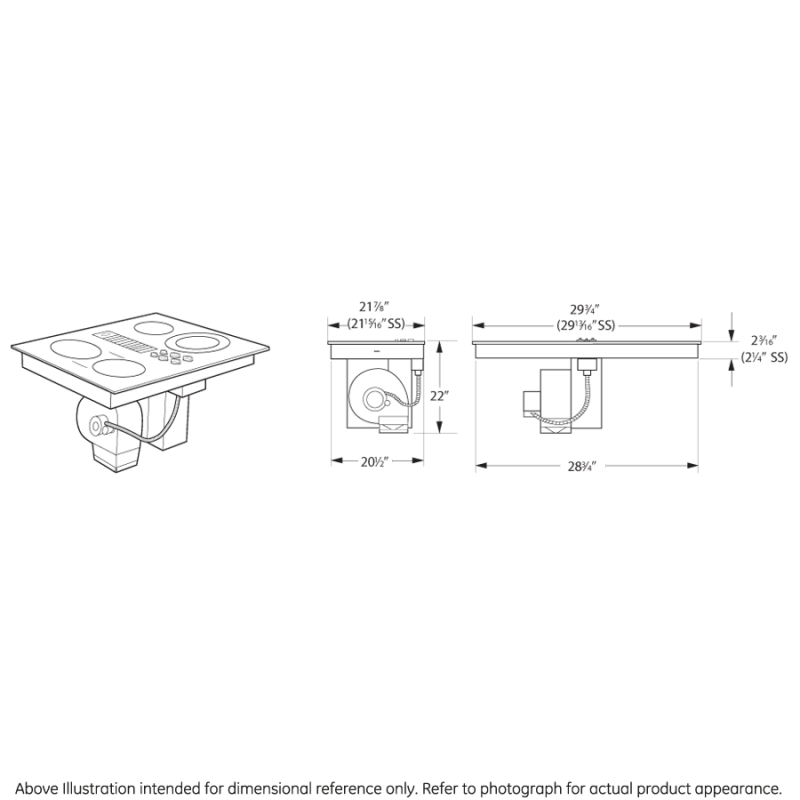 30" Downdraft Electric Cooktop PP9830DJBB