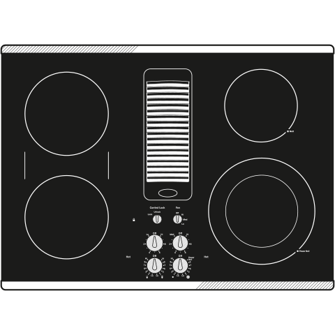 30" Downdraft Electric Cooktop PP9830SJSS