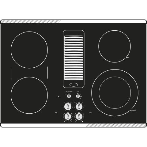 30" Downdraft Electric Cooktop view 16
