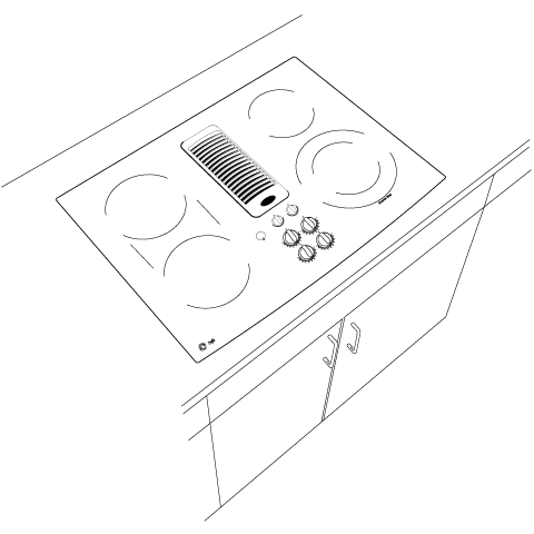 Series 30" Downdraft Electric Cooktop view 4