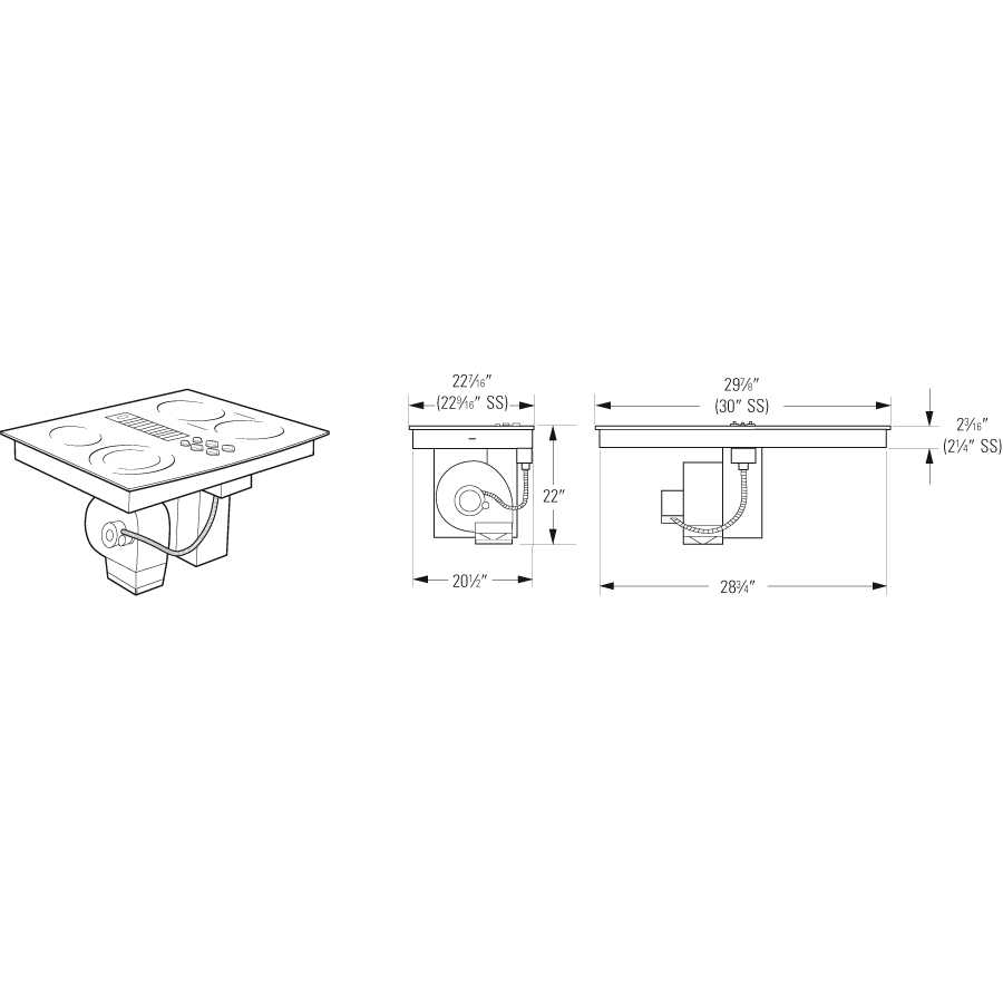 Series 30" Downdraft Electric Cooktop view 5