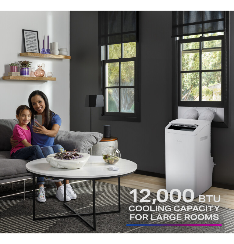 12,000 BTU Dual-Hose, Inverter Heat/Cool Portable Air Conditioner with Dehumidifier and Remote, White view 9