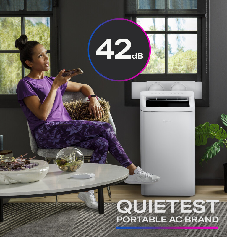 12,000 BTU Dual-Hose, Inverter Heat/Cool Portable Air Conditioner with Dehumidifier and Remote, White view 10