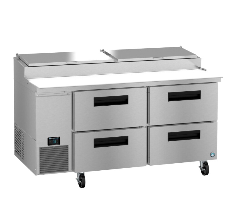 PR67B-D4, Refrigerator, Two Section Pizza Prep Table, Stainless DrawersTitle PR67BD4