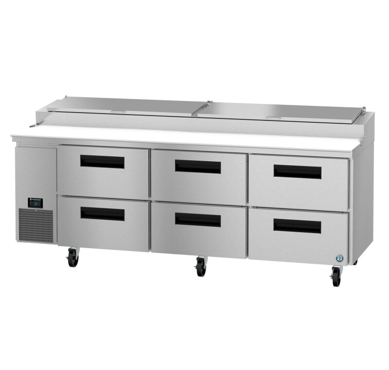 PR93B-D6, Refrigerator, Three Section Pizza Prep Table, Stainless DrawersTitle PR93BD6
