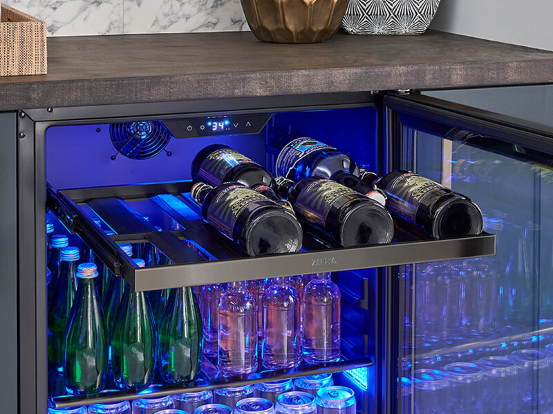 24" Black Stainless Single Zone Beverage Cooler PRB24C01BBSG