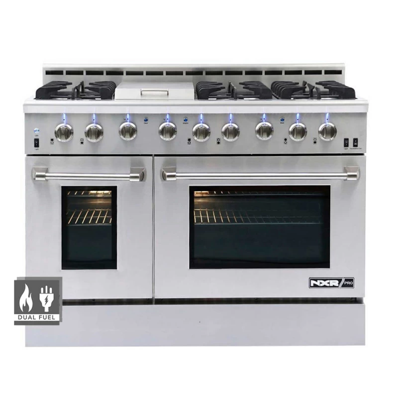 PRO Series Dual Fuel Ranges- Dual Fuel Range with 6 Burners and Electric Convection Oven, 48 inch PRD4851