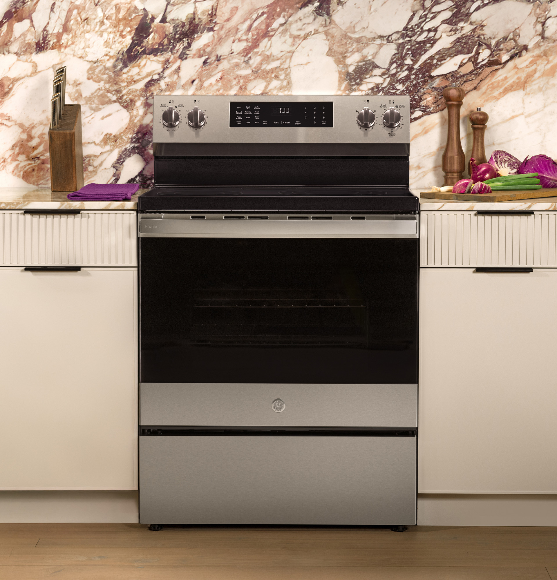 30” Smart Free-Standing Electric Convection Range with No Preheat Air Fry and EasyWash Oven Tray view 52
