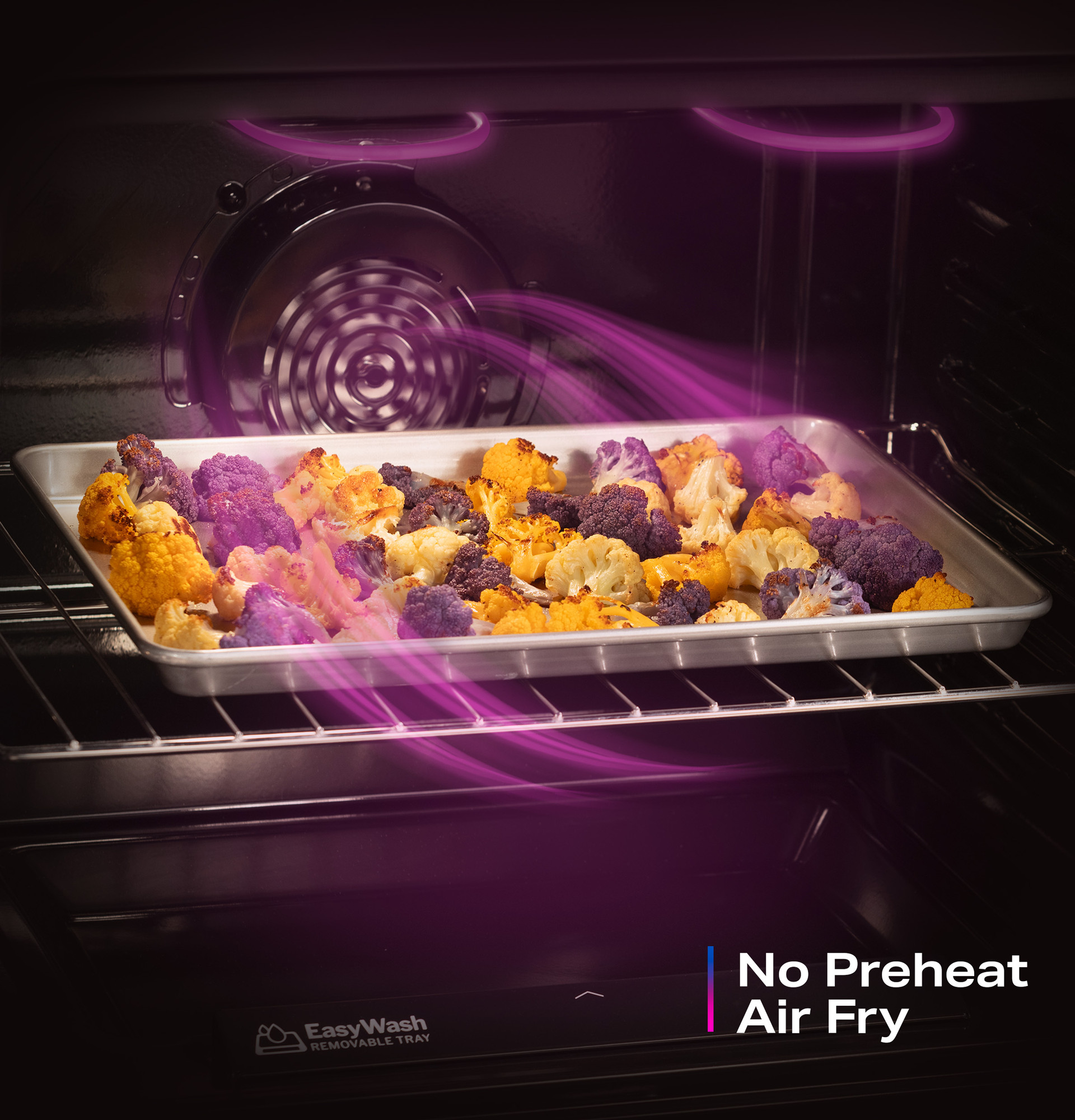 30” Smart Free-Standing Electric Convection Range with No Preheat Air Fry and EasyWash Oven Tray view 45