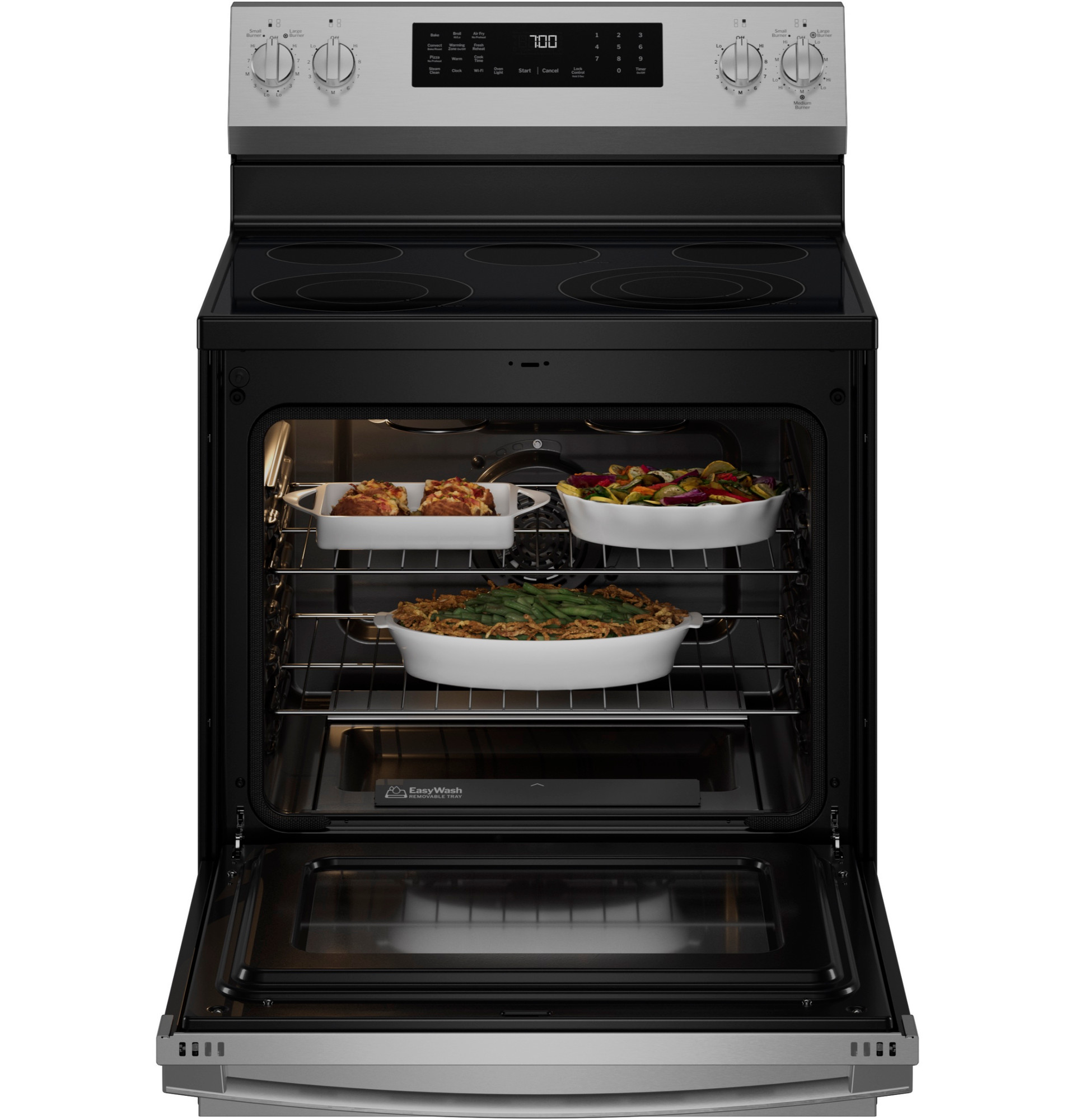 30” Smart Free-Standing Electric Convection Range with No Preheat Air Fry and EasyWash Oven Tray view 71