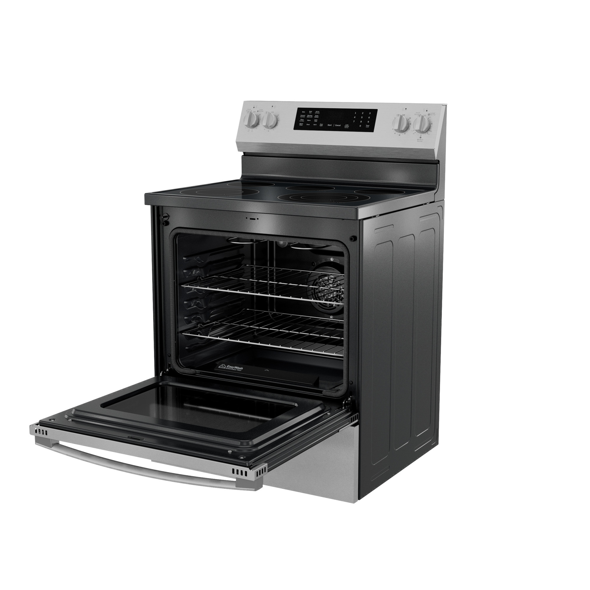 30” Smart Free-Standing Electric Convection Range with No Preheat Air Fry and EasyWash Oven Tray view 3