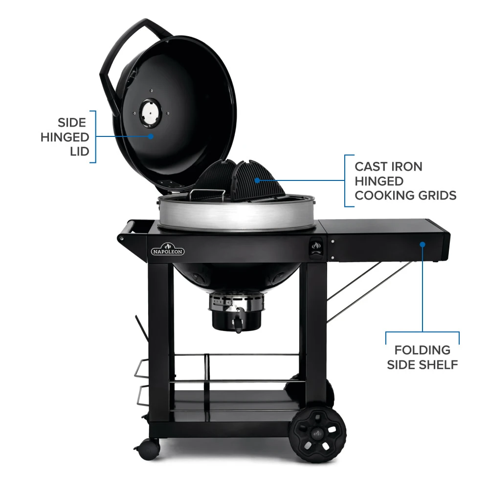 Professional 22 Charcoal 22-inch Kettle Grill with Cart PRO22KCART3