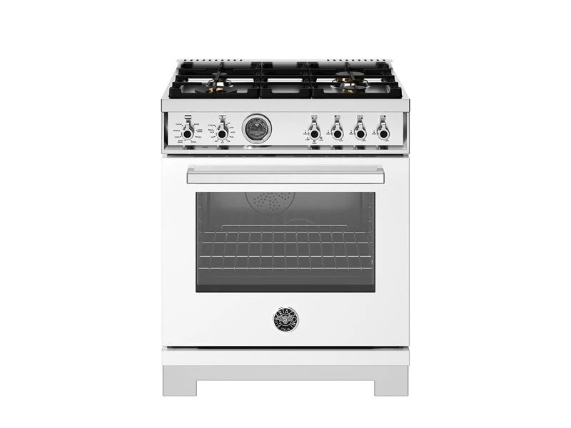 30 inch Dual Fuel Range, 4 Brass Burners, Electric Self-Clean Oven PRO304BFEPBIT
