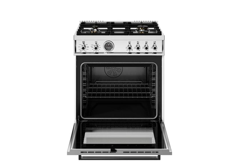 30 inch Dual Fuel Range, 4 Brass Burners, Electric Self-Clean Oven PRO304BFEPBIT