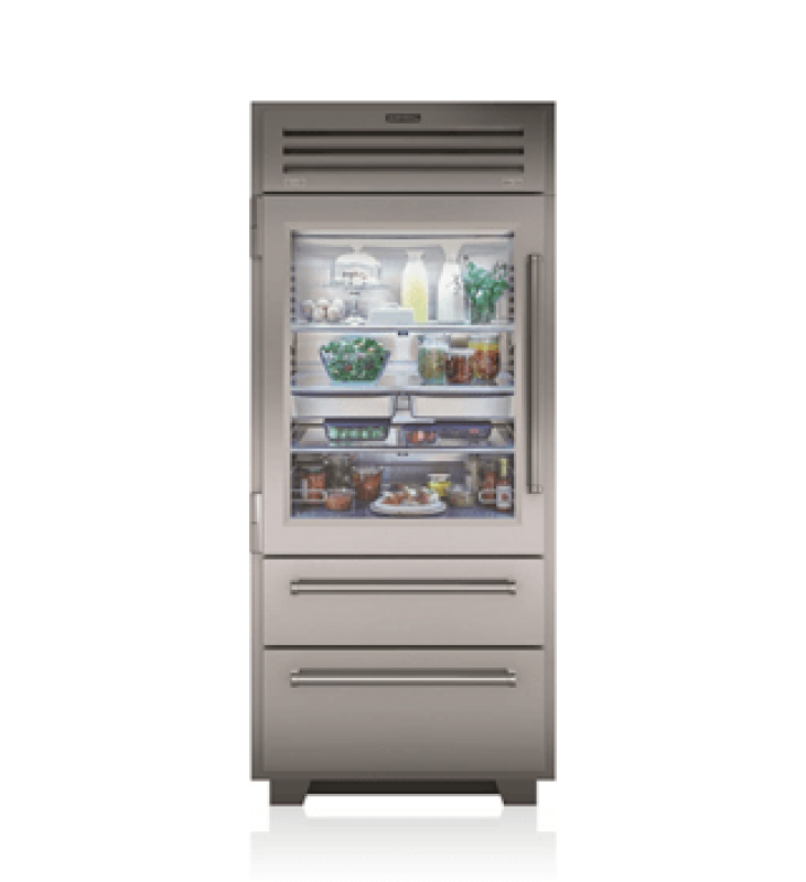 36" PRO Refrigerator/Freezer with Glass Door - Right Hinge PRO3650GRH