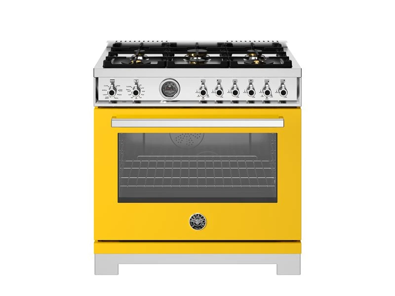 36 inch Dual Fuel Range, 6 Brass Burners and Cast Iron Griddle, Electric Self-Clean Oven PRO366BCFEPGIT