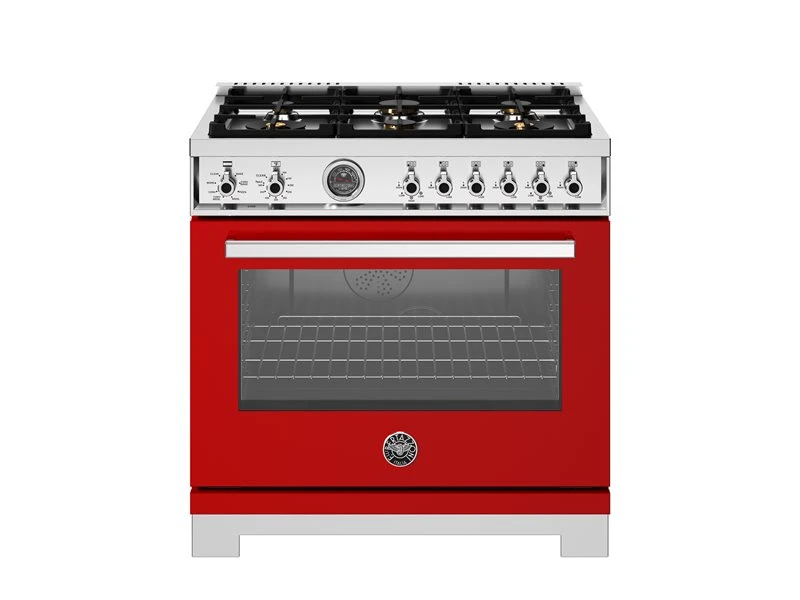 36 inch Dual Fuel Range, 6 Brass Burners and Cast Iron Griddle, Electric Self-Clean Oven PRO366BCFEPROT