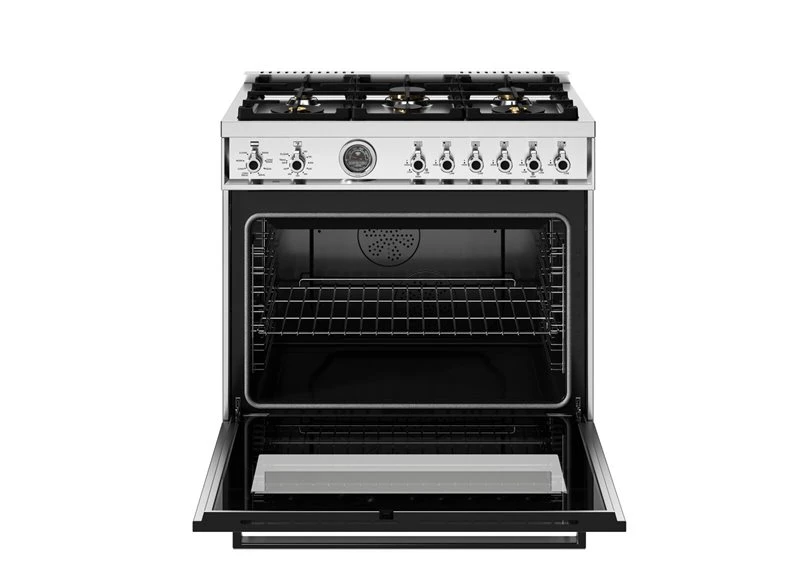 36 inch Dual Fuel Range, 6 Brass Burners and Cast Iron Griddle, Electric Self-Clean Oven PRO366BCFEPXT