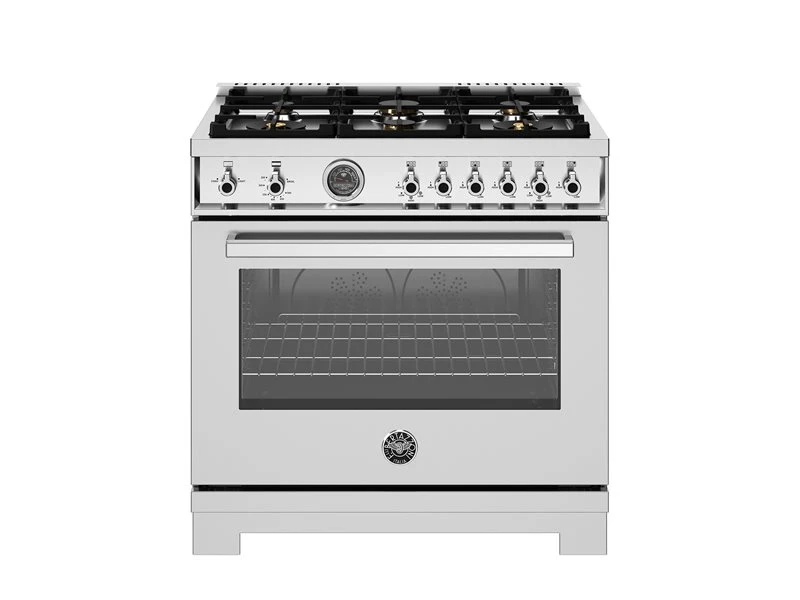 36 inch All Gas Range, 6 Brass Burners and Cast Iron Griddle PRO366BCFGMXT