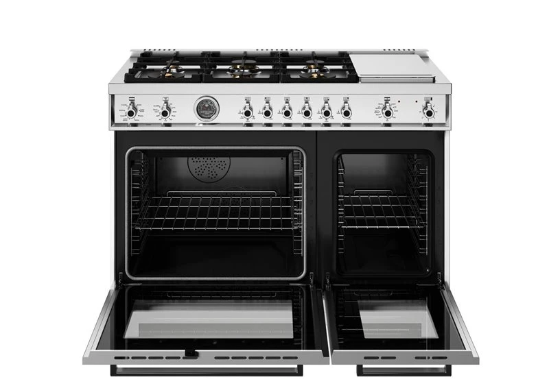 48 inch Dual Fuel Range, 6 Brass Burners and Griddle, Electric Self-Clean Oven PRO486BTFEPBIT