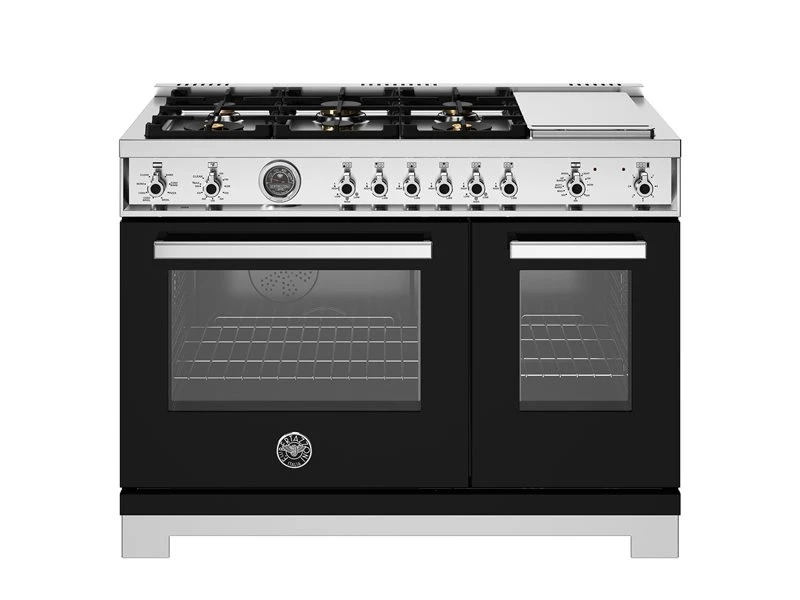 48 inch Dual Fuel Range, 6 Brass Burners and Griddle, Electric Self-Clean Oven PRO486BTFEPNET