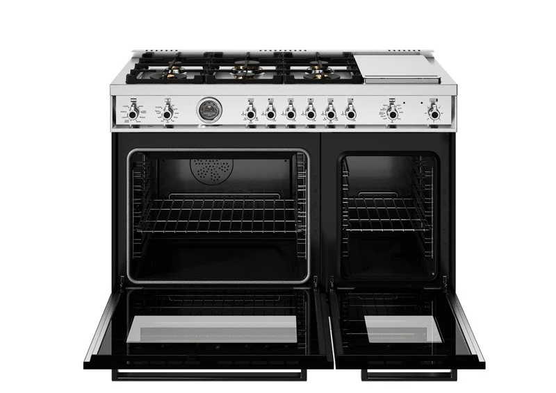 48 inch Dual Fuel Range, 6 Brass Burners and Griddle, Electric Self-Clean Oven PRO486BTFEPNET