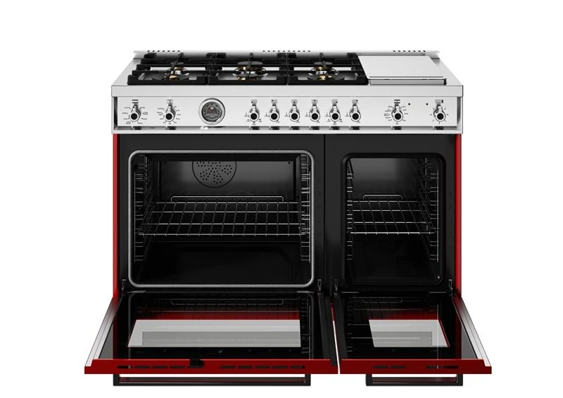 48 inch Dual Fuel Range, 6 Brass Burners and Griddle, Electric Self-Clean Oven PRO486BTFEPROT